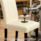 SyMax Dining Chairs Set of 4, Faux Leather Upholstered Dining Room Chairs, Modern Parsons Kitchen Chairs with Wood Legs, Cream(Only Chairs)