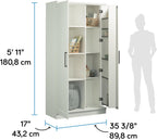 Sauder HomePlus Kitchen Storage Pantry Cabinet with Swing Door Storage and Adjustable Shelves, in Soft White finish