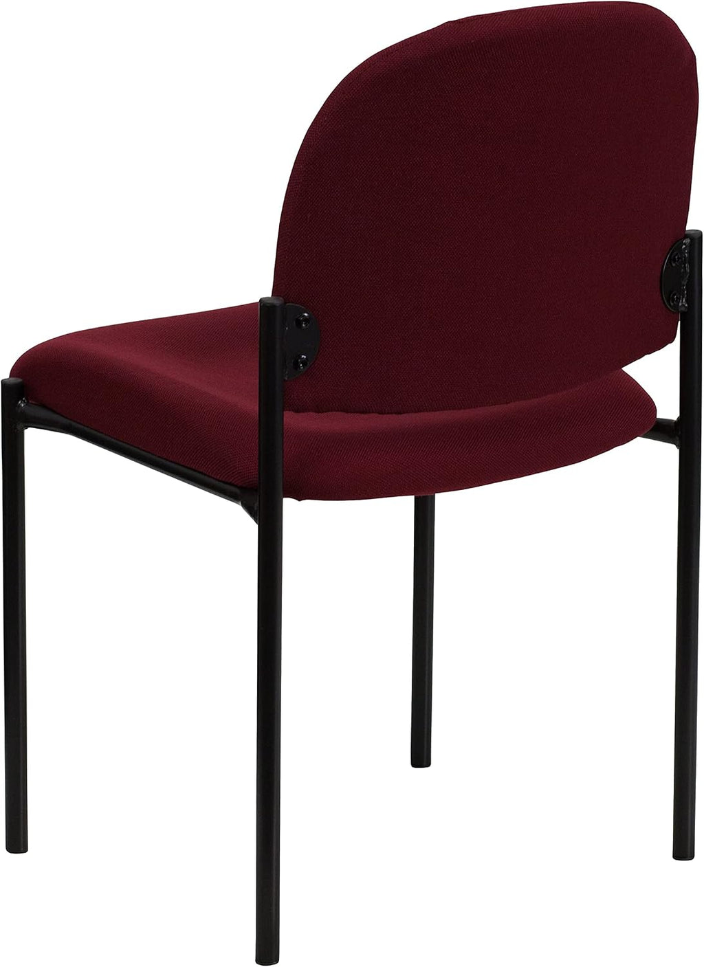 EMMA + OLIVER Comfort Burgundy Fabric Stackable Steel Side Reception Chair