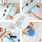 Amazon Basics Vacuum Storage Bags with Hand Pump for Travel, Space Saving Compression Bags for Clothes, Clothing, Blankets and Duvets, Clear, 20 Pack (5 Small, 5 Medium, 5 Large & 5 Jumbo)