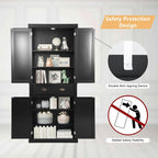 KIGOTY 72" Tall Kitchen Pantry Cabinet with Drawer and 4 Adjustable Shelves, Freestanding Pantry Storage Cabinets, Wood Cupboard Pantry Cabinet for Kitchen, Dining Room, Living Room, Black