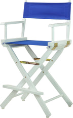 Casual Home 24" Director's Chair White Frame with Royal Blue Canvas, Counter Height
