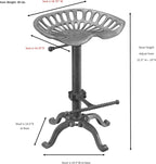 Carolina Chair & Table Adjustable Iron Tractor Seat Barstool (Green)