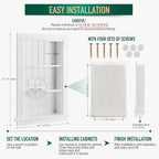 14 x 24 Medicine Cabinet Recessed, Wall Niche, Bathroom Wall Cabinet, 3-Tier, Between Studs Shelving for Drywall, White