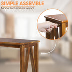 ENKEZI Narrow End Table with Shelf – Slim Side Table, Nightstand for Small Spaces, Bedroom, Living Room, Balcony or Outdoor Use (Minimalist A)