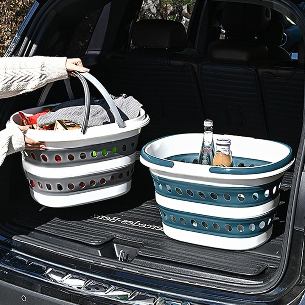 Compact Collapsible Laundry Basket, Small Size Pop-Up Hamper Perfect for Bedroom Side,Bathroom,Travel, Not for Large Families, Foldable with Handle, Measures 16 x 12.5 x 9.5 In, (Gray)