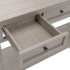 Knocbel Console Table with 4 Storage Drawers and Bottom Shelf, Rustic Distressed Sofa Table for Entryway Hallway Living Room, 63" W x 14" D x 30" H, Gray Wash Color