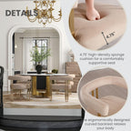 Khaki Velvet Barrel Dining Chairs Set of 2, Modern Upholstered Dining Room Chairs with Gold Metal Legs&Armrest, Boucle Dining Chair Kitchen Chair for Restaurant Banquet