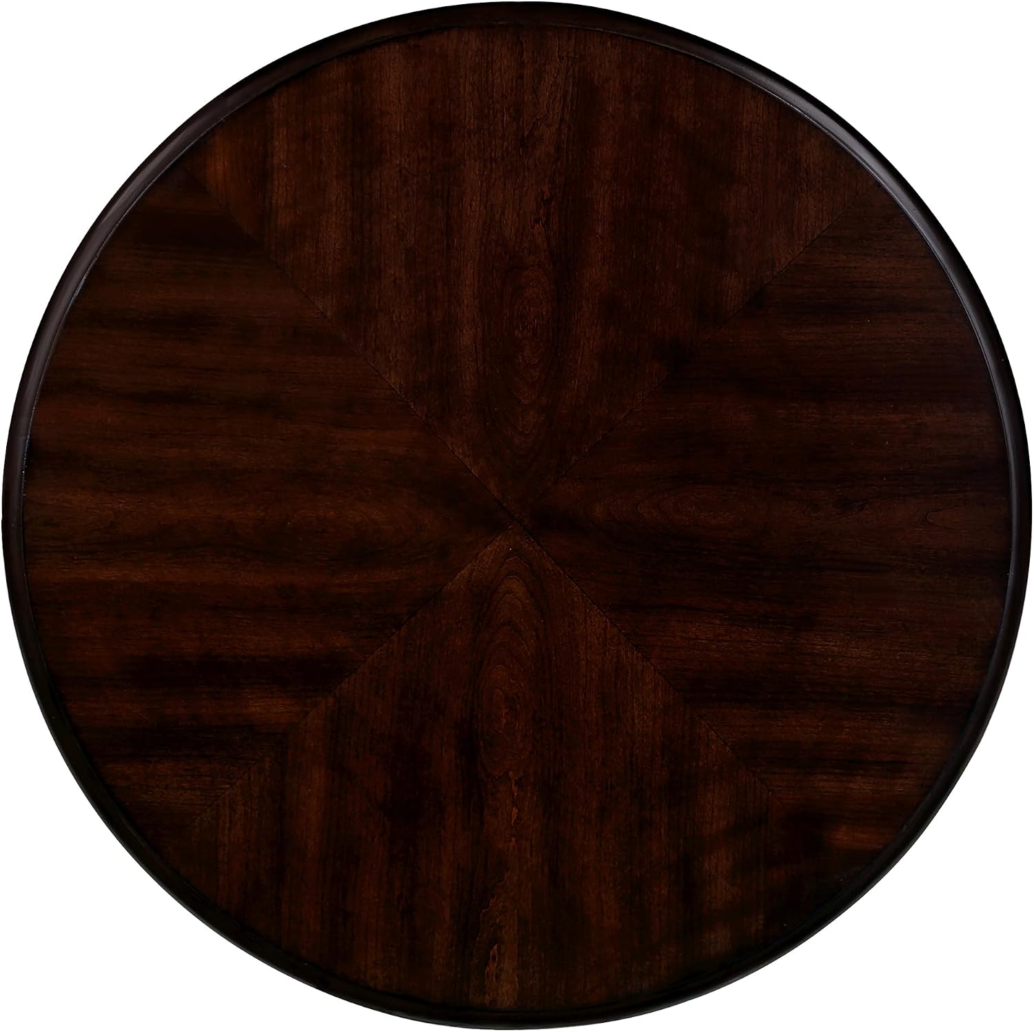 P PURLOVE 22'' Two Tone Round End Table with Shelf for Living Room, Solid Wood Frame, Easy Assemble (Beige and Espresso)