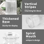 Glass Bud Vases Set of 20, Living Bud Vases, Small Bud Vase in Bulk, Mini Flowers Vases for Centerpiece, Vintage Decorative Vase Set for Table Decorations, Wedding Reception, Home Decor (Clear)