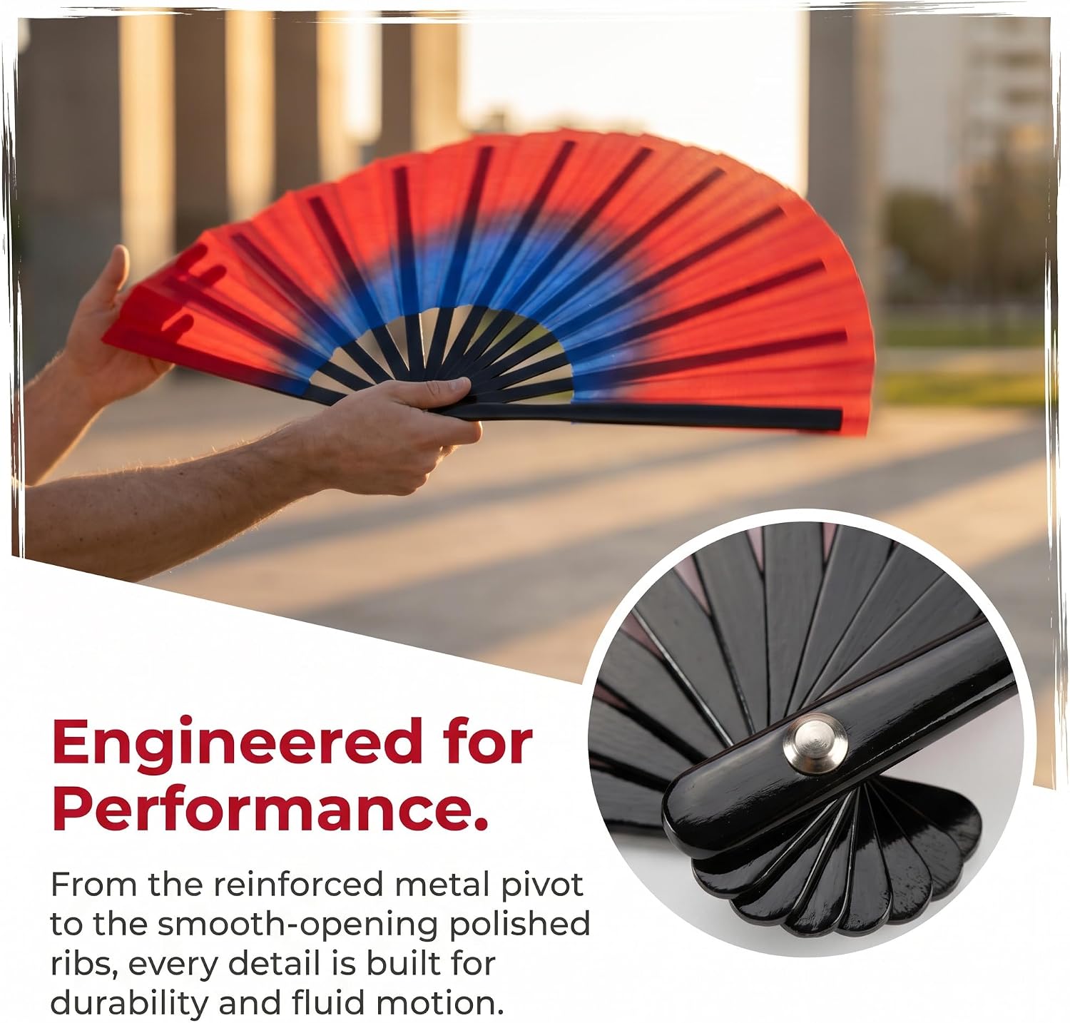 Tai Chi Kung Fu Folding Fan - Waterproof Silk, Easy Open, Martial Arts & Dance Performance Fan