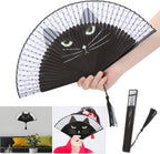 Bamboo Folding Fan, Portable Hand Held Japanese Style Fan with Natural Material, for Cooling Dancing Wedding Party Stage Performance Gift