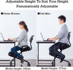 Ergonomic Posture Chair with Wheels,Kneeling Chair with Armrests,Steel Lumbar Support Kneeling,Adjustable Stool for Home Office(PU Leather)