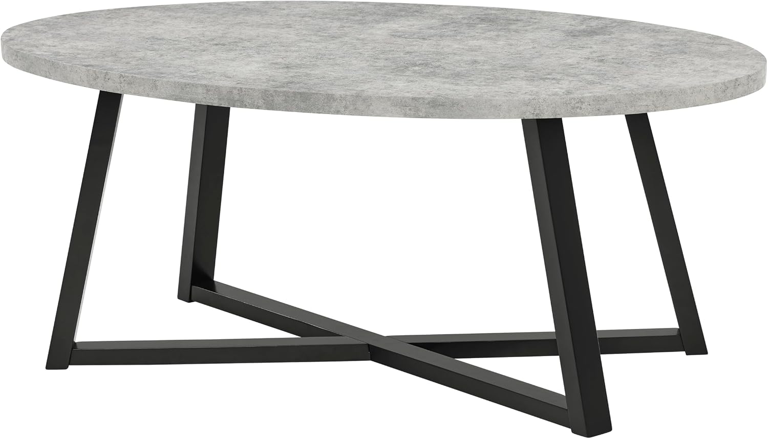 Roundhill Furniture Modern Harmony 3-Piece Wood Oval Coffee Table Set, Gray