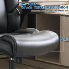 Big and Tall Office Chair 500lbs Wide Seat Executive Chair High-Back Office Foot Rest, Ergonomic Lumbar Support Computer Gaming Chairs for Heavy People(Beige)