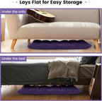 MAT EXPERT Floor Chair with Back Support, Floor Gaming Chair w/ 14 Adjustable Position, Soft Coral Fleece&Alloy Steel Frame, Foldable Padded Lazy Couch Recliner for Meditating (Violet, Large)