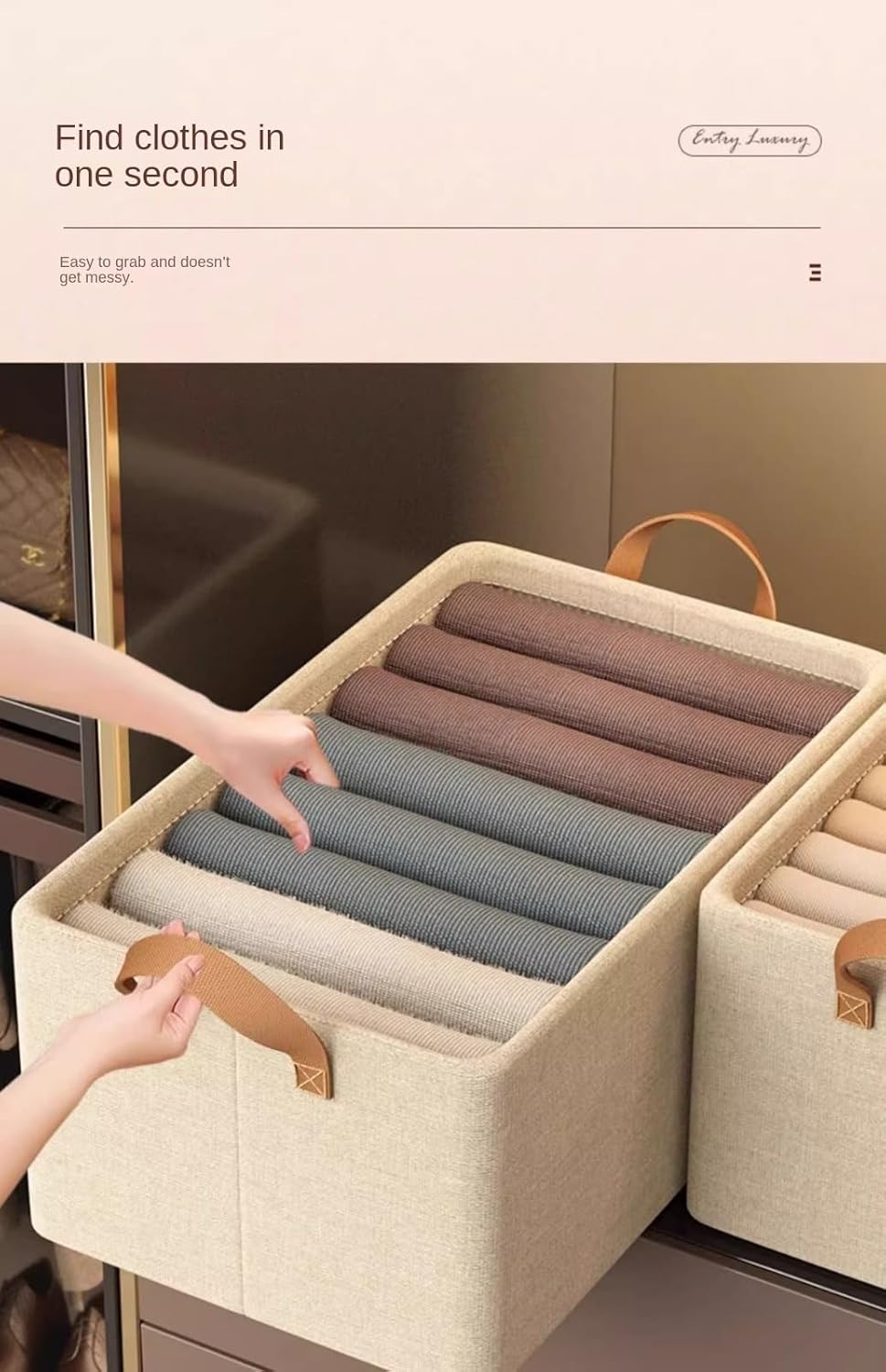 Storage Box, Home Organizing Box, Wardrobe Storage, Layered Artifact, Foldable Storage Basket