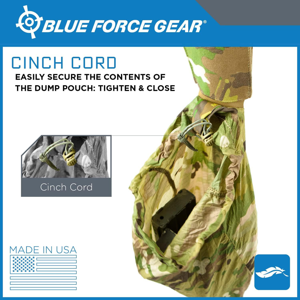 Blue Force Gear MOLLE Dump Pouch - Multipurpose Compact Utility Drop Bag - 3" L x 3" W x 3.5" H