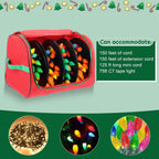 Christmas Light Storage Bag with Reels- Holds up to 750ft of Mini Lights. 600D Zipper Bag & Container for Holiday Xmas Lights. A Classic Storage Solution!(2, RED)