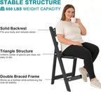 Resin Folding Chairs 4 Pack, 650LB Weight Capacity Foldable Chairs with Padded Seats, Indoor/Outdoor Lightweight Folding Chair for Events, Churches, Schools, Dining, Weekly Services(Black)