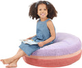 MOMCAYWEX Macaron Bean Bag Chair for Kids and Teens, Medium Bean Bag Sofa with Memory Foam Filling, 27.5"×27.5"×13.5", Purple and Red