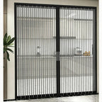 Clear Folding Interior Transparent Accordion Door for Apartment, No Drill Room Divider Privacy Doors for Kitchen Bedroom, Easy to Clean(140x220cm(55"x87"))