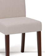 Upholstered Dining Chairs Set of 6 - Line Fabric Modern Farmhouse Kitchen Chairs,Mid-Back Dining Room Chairs with Wooden Legs