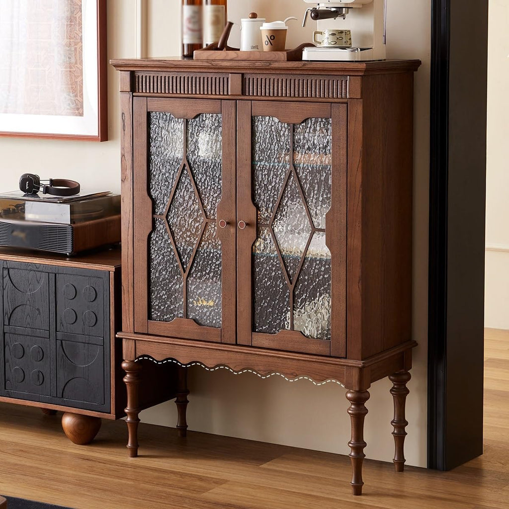 Entryway Cabinet Solid Wood Dining Sideboard Living Room Storage Cabinet Wall Wine Display Cabinet Sideboard Storage Cabinet