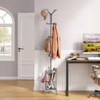 Hoctieon Coat Rack Freestanding, Coat Tree with Umbrella Holder | Metal Coat Rack Stand with 12 Hooks, Standing Coat Hanger Stand, Umbrella Stand for Entryway, Hat Rack Stand for Home Office