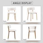 Gold Round Glass Dining Table Set for 4, 36'' Small Modern Kitchen Table Set with 4 White Gold Boucle Upholstered Dining Chairs, 5 Piece Luxury Dining Room Set, Easy Assemble