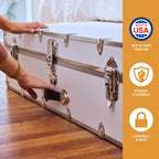Rhino Trunk & Case Trundle Home Storage & College Trunk - 44”x20”x12” - 1500+ lbs Capacity. USA Made Secure Under-Dorm Bed Footlocker for Clothes and Food, and Underbed Shoe Storage Box