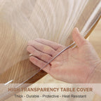 LovePads Round Clear Table Cover Protector 48 Inch, 2mm Thick Table Protector for Dining Room, Waterproof Plastic Cover PVC Vinyl Tablecloth, Circle Tabletop Protective Pad for Furnture Surface