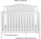 Child Craft Hampton Arch Top Crib and Changing Table Nursery Set, 2-Piece, Includes 4-in-1 Convertible Crib and Changing Table, Grows with Your Baby (Matte White)
