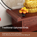 Altar Table Personal Meditation Shrine Buddhist Altar Table Retro Chinese Style Altar Shelf with Retractable Pull-Out Shelf and Drop-Down Door Storage Compartment 50cm/19.6in