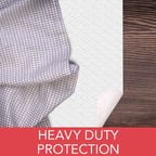 LAMINET Table Protector for Dining Room Table Quilted Table Pads 52x108 | Quilted, heavy-duty cover protects wood surfaces; this non-slip oblong table pad can be easily customized to fit.