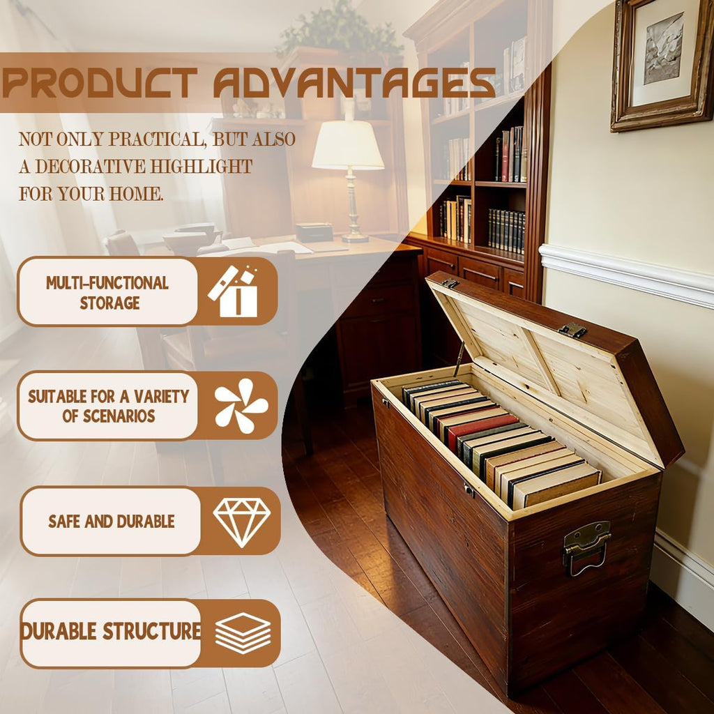 31.5" Storage Bench, Large Wooden Storage Chest,Oversized Storage Trunks,Multifunctional Entryway Organizer, Storage Bench Storage Furniture for entryways, Living Rooms, and Bedside Areas
