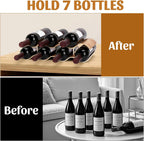 Table Wine Rack Countertop Freestanding Wine Racks & Cabinet 2 Tier 7 Bottles Wave Willow Wood Champagne Rack