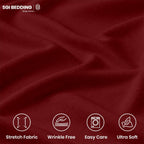 Box Spring Cover Queen Size - Jersey Knit Stretchy Wrap Around 4 Sides, Non-Slip Bed Skirt Alternative, Ultra Soft Wrinkle & Fading Resistant, Fits 4-13" Deep, Burgundy