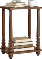 VASAGLE Mariel Collection - Side Table, Accent Nightstand for Small Spaces, Rectangular End Table with Shelf, Solid Wood Legs, Mid-Century Modern, Living Room Bedroom, Chestnut Walnut ULET294KX01S