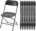 HealSmart 10-Pack Plastic Folding Chair, Portable Chair with Metal Frame, 330lb Capacity, Foldable and Stackable Chairs for Wedding, Party, Picnic, Office, Indoor/Outdoor Dining, Black