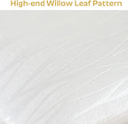 Modern Dining Chairs Set of 4, White Willow Leaf Pattern with Chrome Gold Metal Legs, Curved High Back Design & Cloud Cushioning, Mid-Century Kitchen Chairs with Non-Slip Feet(Easy Assembly)
