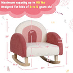 Costzon Kids Sofa, Toddler Rocking Chair w/Solid Wood Frames, Plush Fabric, Anti-Tip Design for Kids Room, Nursery, Playroom, Preschool, Birthday Gift for Boys Girls, Toddler Furniture Armchair, Red