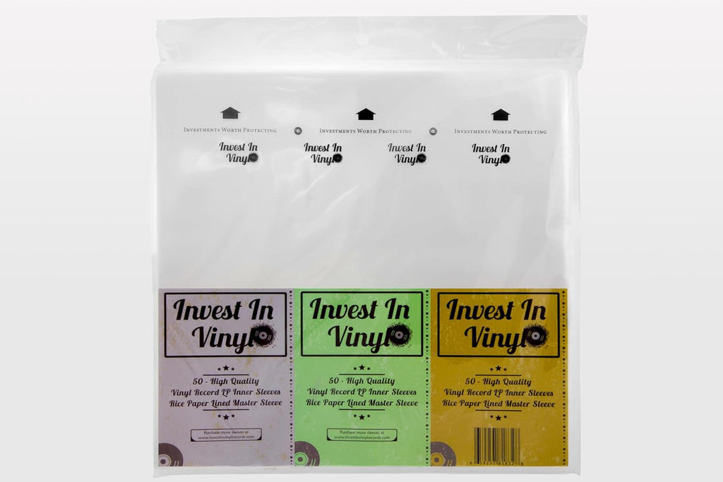 Invest In Vinyl 50 Master Sleeves Rice Paper Anti Static LP Inner Sleeves for Vinyl Records Provide Your LP Collection with The Proper Protection