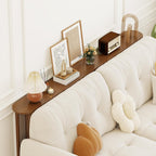 71 Inch Narrow Console Table Behind Couch, Mid-Century Modern Fluted Skinny Entryway Table, Long Slim Sofa Table for Hallway, Living Room, Wood, Brown, Walnut
