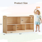 ONBRILL 2-Tier Wood Montessori Cabinet for Kids, Toddler Room Book Shelves Toy Organizers and Storage, Small Book Shelf Storage for Baby Children, Furniture of Classroom, Nursery, Playroom