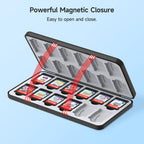 JINGDU 24-Slot Switch Game Card Case Compatible with Nintendo Switch Games & micro SD Cards, Portable Games Holder Organizer Suitable for Switch, NS2/NS/Lite/OLED Game Cards, Black