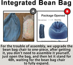 LPMOERA Bean Bag Chair Memory Foam Bean Bag Chairs for Kids/Teens with Filling Round Kids Bean Bag Chair for Living Room Bedroom College Dorm Reading Chair