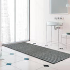 Runner Rug 2 ft x 6 ft Indoor/Outdoor Low Profile, Hallway, Kitchen, Patio, Deck Area, RV, Entryway, Garage, with Non-Slip Rubber Backing, Gray with Black Stripe, Custom