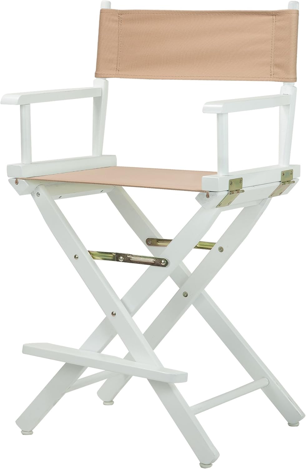 Casual Home 24" Director's Chair White Frame with Tan Canvas, Counter Height
