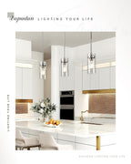 EAPUDUN Pendant Light (2 Packs), Kitchen Ceiling Hanging Light, Adjustable Height, Kitchen Light Fixtures Brushed Nickel Pendant Lights, Farmhouse Pendant Lighting for Sink Island, Home Décor Lighting